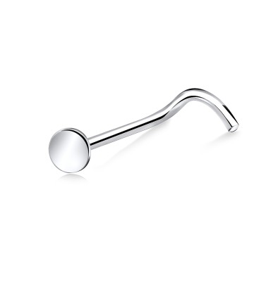 Pin Shaped Silver Curved Nose Stud NSKB-70